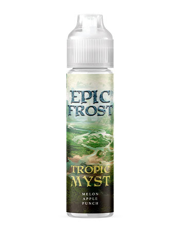 Tropic Myst eliquid by Epic Frost takes the classic, tropical flavours of Watermelon, strawberry and tropical fruits: this punch looks sweet but is refreshing as hell.  Tropic Myst is a frozen menthol and tropical fruit vape experience full of tropical watermelon, sweet and delicious strawberry and an assortment of tropical fruits mixed together to create a fruity vape experience. London Vape House