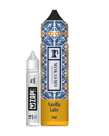 Vanilla Latte eliquid by Mokasmo is a creamy blend of dark vanilla mixed with coffee.  Vanilla Latte features a 70% VG ratio which works best with sub-ohm tanks, producing clouds and flavour. Available in a 50ml 0mg short fill with room for one 18mg nicotine shot to create a 3mg, 60ml e-liquid.  E-liquid Features:  Vanilla, Latte Zap! 18mg, 10ml nicotine shot included 50ml in a 60ml Shortfill Bottle London Vape House