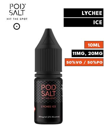 Lychee Ice Nic Salt E Liquid by Pod Salt Core - London Vape House