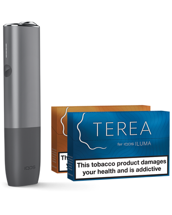 IQOS ILUMA ONE PEBBLE GREY with TWO PACKS OF TEREA