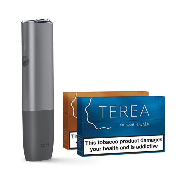 IQOS ILUMA ONE PEBBLE GREY with TWO PACKS OF TEREA