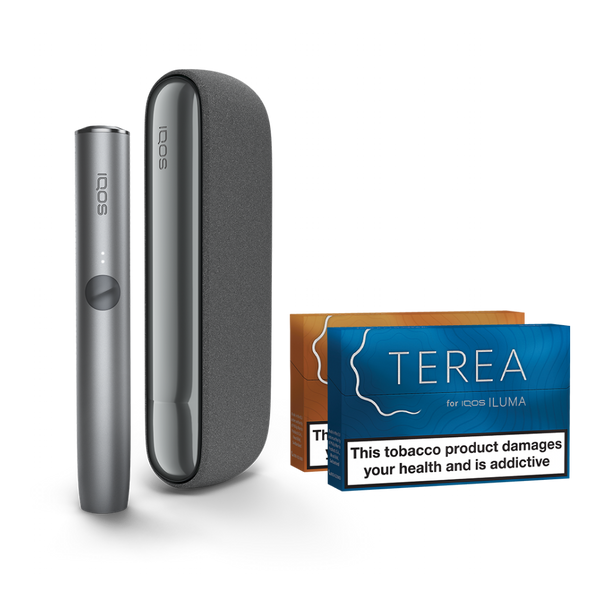 IQOS ILUMA PEBBLE GREY TWO PACKS OF TEREA