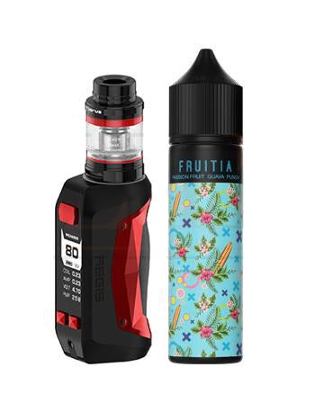 Geekvape Aegis Mini Kit is a small yet durable sub-ohm vape kit with a 2200mAh built-in battery and a Mesh-Coil based tank. This vape kit comes with the Cerberus 2ml Vape tank. Ideal for vapers looking for a sturdy vape kit, lots of vapour production and great flavour. Passionfruit Guava Punch features a sweet blend of guava and papaya mixed with a tangy passionfruit. London Vape House