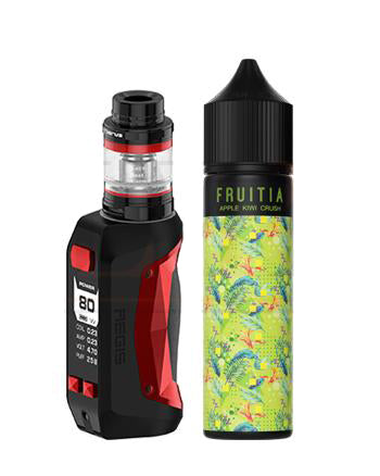 Geekvape Aegis Mini Kit is a small yet durable sub-ohm vape kit with a 2200mAh built-in battery and a Mesh-Coil based tank. This vape kit comes with the Cerberus 2ml Vape tank. Ideal for vapers looking for a sturdy vape kit, lots of vapour production and great flavour.Apple Kiwi Crust features Sweet apples and luscious kiwi, blended into perfect tropical harmony. We love it, and we're sure you will too. London Vape House