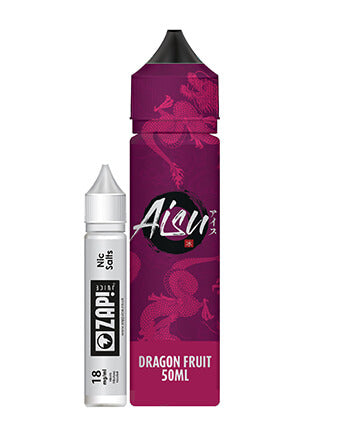 Dragon Fruit eliquid by Aisu is an exotic flavour. Featuring a sweet dragon fruit flavour paired with menthol notes.  Dragonfruit features a 70% VG ratio which works best with sub-ohm tanks, producing clouds and flavour. Available in a 50ml 0mg short fill with room for one 18mg nicotine shot to create a 3mg, 60ml e-liquid.  E-liquid Features:  Dragon Fruit, Ice Zap! 18mg, 10ml nicotine shot included London Vape House