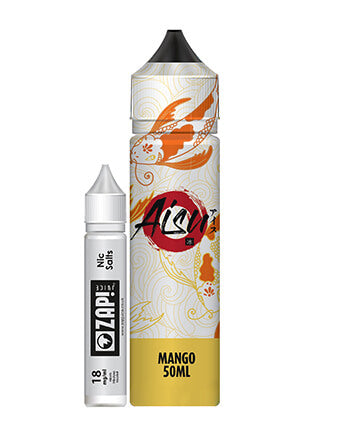 Mango eliquid by Aisu is a sweet flavour. Featuring a juicy mango flavour paired with menthol notes.  Mango features a 70% VG ratio which works best with sub-ohm tanks, producing clouds and flavour. Available in a 50ml 0mg short fill with room for one 18mg nicotine shot to create a 3mg, 60ml e-liquid.  E-liquid Features:  Mango, Ice Zap! 18mg, 10ml nicotine shot included 50ml in a 60ml Shortfill Bottle London Vape House