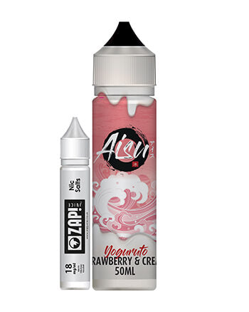 Strawberry & Cream eliquid by Aisu Yoguruto is a sweet frosty taste of freshly plucked strawberries, with a creamy yoghurt base.  Strawberry and Cream features a 70% VG ratio which works best with sub-ohm tanks, producing clouds and flavour. Available in a 50ml 0mg short fill with room for one 18mg nicotine shot to create a 3mg, 60ml e-liquid.   E-liquid Features:  Strawberry, Cream Zap! 18mg, 10ml nicotine shot included London Vape House