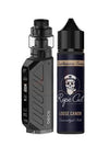 The Aspire Deco vape kit is a reliable sub-ohm kit that combines style with performance, recommended for intermediate and experienced vapers. Powered by your choice of either a 18650 or 21700 vape battery (sold separately) it's capable of a 100W max output (with 21700 battery).Loose Cannon is a true tobacco blend featuring strong tobacco notes with nutty undertones finished off with hints of caramel for a satisfying vape. 