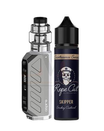 The Aspire Deco vape kit is a reliable sub-ohm kit that combines style with performance, recommended for intermediate and experienced vapers. Powered by your choice of either a 18650 or 21700 vape battery (sold separately) it's capable of a 100W max output (with 21700 battery).Loose Cannon is a true tobacco blend featuring strong tobacco notes with nutty undertones finished off with hints of caramel for a satisfying vape. 