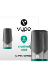 Crushed Mint ePen 3 Prefilled Vape Pods by Vype features a balanced blend of fresh mint and cooling menthol for the mint vape lover.  Vype vPro cartridges for the Vype ePen 3 with nicotine salts are made in the UK from premium ingredients to evolve your vaping experience and assist to help you stop smoking. Nicotine salts occur naturally in tobacco leaves and we add them to our vPro cartridges to improve flavour and satisfaction. London Vape House