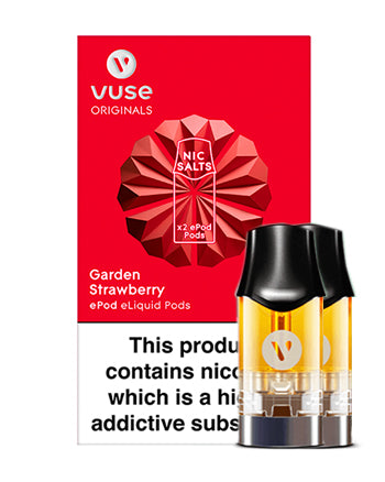 Garden Strawberry ePod vPro Prefilled Vape Pods by Vype features a powerful fusion of green fruit and ripe, delicious strawberry which blends to create an ultimate flavour for an all day fruity vape note.  Vype vPro cartridges for the Vype ePod with nicotine salts are made in the UK from premium ingredients to evolve your vaping experience London Vape House