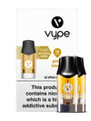 Golden Tobacco ePod vPro Prefilled Vape Pods by Vype features a creamy, soothing caramel flavour blended with a rich tobacco body.  Vype vPro cartridges for the Vype ePod with nicotine salts are made in the UK from premium ingredients to evolve your vaping experience and assist to help you stop smoking. Nicotine salts occur naturally in tobacco leaves and we add them to our vPro cartridges to improve flavour and satisfaction. London Vape House