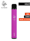 The Grape Elf Bar 600 Disposable Vape Device kit is a simple vape kit that easily outlasts 20 cigarettes and expects roughly 600 puffs per bar!   The Elf Bar Vape is a small vape device designed for portable on-the-go vaping and delivering you 20mg of Nicotine Salt with it's 550mAh Battery. The Elf Bar has a stylish design with a rubberised and robust finish.