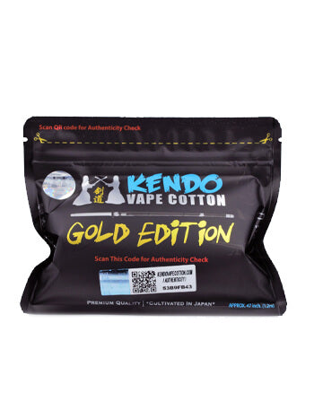 Kendo Gold Edition cotton is an improvement over the original Kendo Cotton.  Gold Edition wicks quicker than the original Kendo and comes in a 1 meter long rope that just like candyfloss, pulls apart making rebuilding your RDA's, RTA's RDTA's and any other Vape build nice and easy!  Kendo Vape Cotton is 100% unbleached and tasteless. So you will not taste any cotton taste as there is no bleaching agent London Vape House