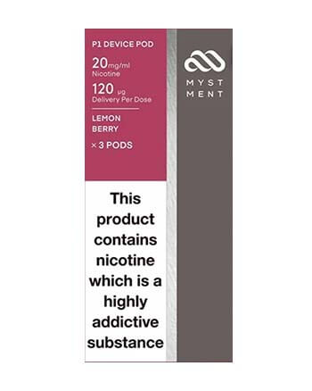 Lemon Berry Pods by Myst P1 are a combination of the sweet flavours of ripe berries, and the sharp, zesty tones of hand-picked lemons. This perfectly balanced e-liquid gives you a sweet inhale with a delicious citrus aftertaste that lingers  Lemon Berry Myst Pods are compatible with the Myst P1 Device. These have been carefully developed for adult smokers looking to make the switch from cigarettes. London Vape House