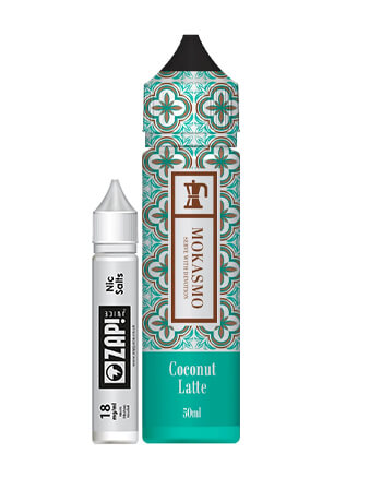 Coconut Latte eliquid by Mokasmo is rich and creamy coconut milk, delicately balanced with a perfectly blended roasted espresso – A Getaway onto the Bali Beach.  Coconut Latte features a 70% VG ratio which works best with sub-ohm tanks, producing clouds and flavour. Available in a 50ml 0mg short fill with room for one 18mg nicotine shot to create a 3mg, 60ml e-liquid. London Vape House