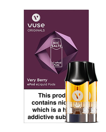 Very Berry ePod vPro Prefilled Vape Pods by Vype features an infusion of red, purple and black forest berries which is mixed with a sweet syrup and slightly sour finish. The wild berry mix allows for an incredible fruit vape with an indistinguishable aroma.   Vype vPro cartridges for the Vype ePod with nicotine salts are made in the UK from premium ingredients to evolve your vaping experience London Vape House