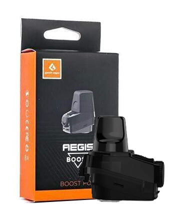 GeekVape Aegis Boost Replacement pods are compatible with the Aegis Boost Pod Kit. Each pod holds up to 2ml of eLiquid and have been designed to pair with GeekVape Aegis Boost coils.  These pods are easy to fill thanks to the new top fill mechanism which means you can refill the pod without removing it from the Aegis Boost Pod kit. These pods can support either Mouth To lung (MTL) London Vape House