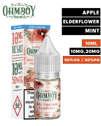 Apple, Elderflower & Garden Mint Nic Salt eLiquid by Ohm Boy Volume II - London Vape House