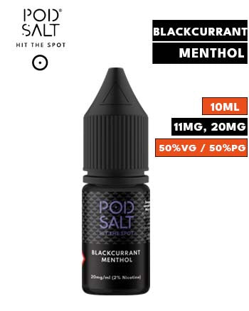 Blackcurrant Menthol Nic Salt E Liquid by Pod Salt Core - London Vape House