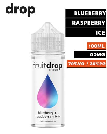 Blueberry + Raspberry + Ice eLiquid by Fruit Drop 100ml - London Vape House
