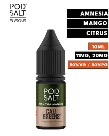Cali Greens Amnesia Mango Nic Salt E Liquid by Pod Salt Fusions - London Vape House