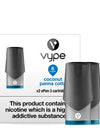Coconut Panna Cotta ePen 3 Prefilled Vape Pods by Vype features an expertly blended taste of baked Coconut panna cotta.  Vype vPro cartridges for the Vype ePen 3 with nicotine salts are made in the UK from premium ingredients to evolve your vaping experience and assist to help you stop smoking. Nicotine salts occur naturally in tobacco leaves and we add them to our vPro cartridges to improve flavour and satisfaction. London Vape House