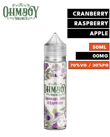 Cranberry, Apple & Raspberry Shortfill eLiquid by Ohm Boy Volume II 50ml - London Vape House