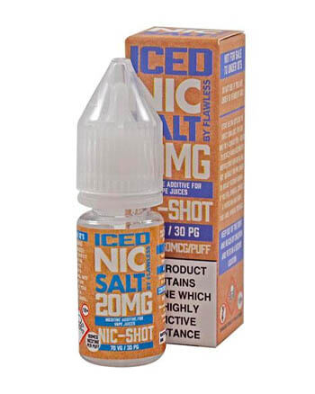 Iced Flavour Nic Salt Nicotine Shot. Simply add to any Shortfill for a smoother nicotine hit with an icy kick,  70VG 30PG London Vape House