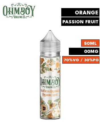 Valencia Orange & Passion Fruit Shortfill eLiquid by Ohm Boy Volume II 50ml - London Vape House