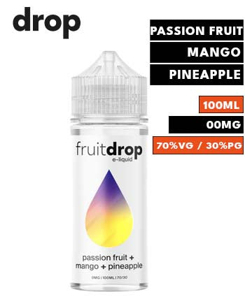 Passion Fruit + Mango + Pineapple eLiquid by Fruit Drop 100ml - London Vape House