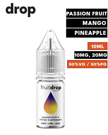 Passion Fruit + Mango + Pineapple Nic Salt Fruit Drop 10ml - London Vape House