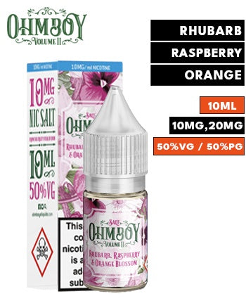 Rhubarb, Raspberry & Orange Blossom Nic Salt eLiquid by Ohm Boy Volume II - London Vape House