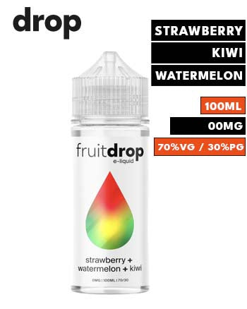 Strawberry + Watermelon + Kiwi eLiquid by Fruit Drop 100ml - London Vape House